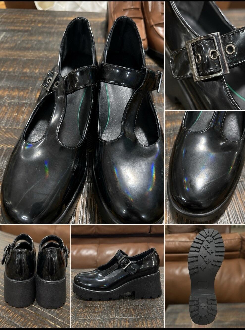 KOI FOOTWEAR Schoolgirl Patent Chuncky Platform Mary Jane Lug Sole Goth Y2K Sz 9